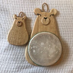 Wood toys bears natural wood